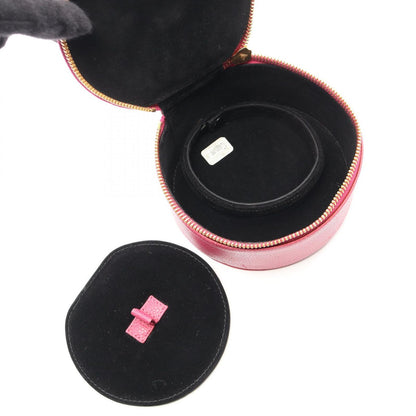 Chanel CC Logo Case Magenta Caviar Leather — view 3