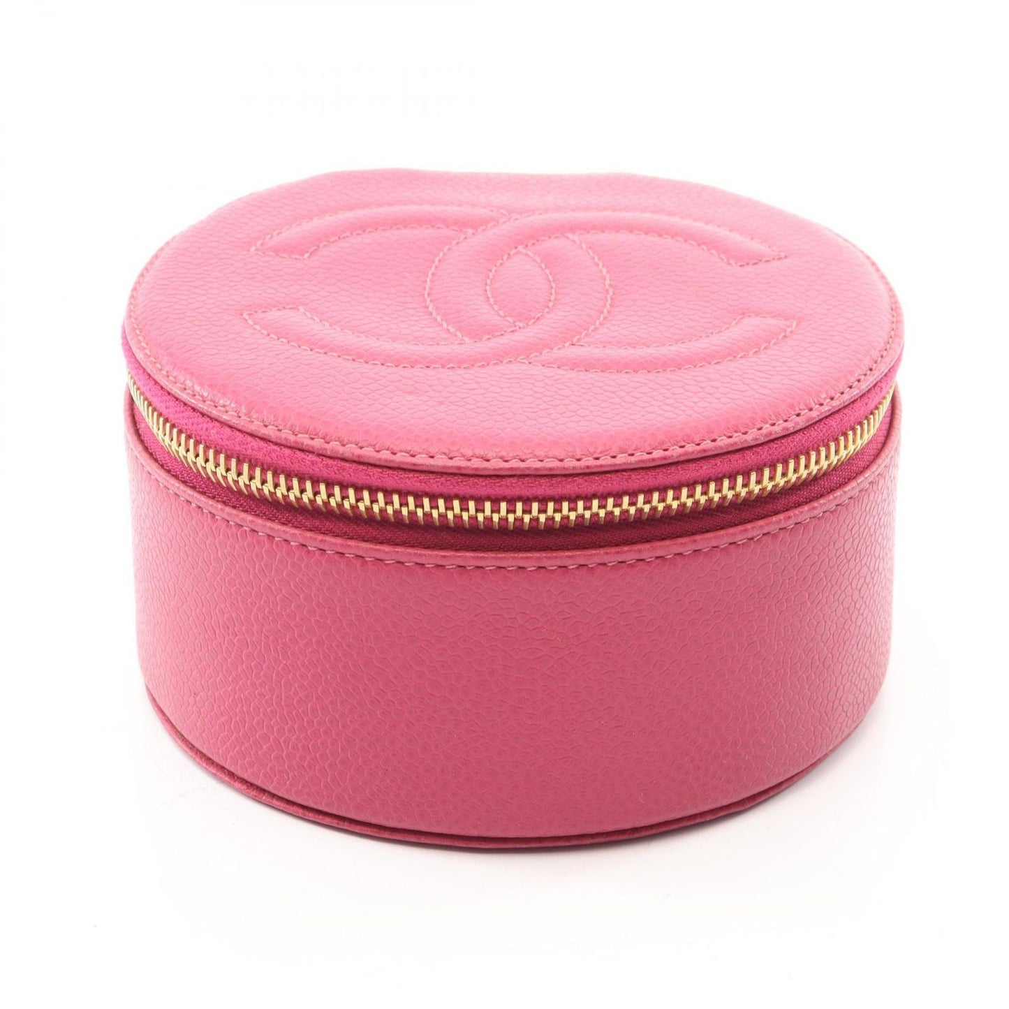 Chanel CC Logo Case Magenta Caviar Leather
