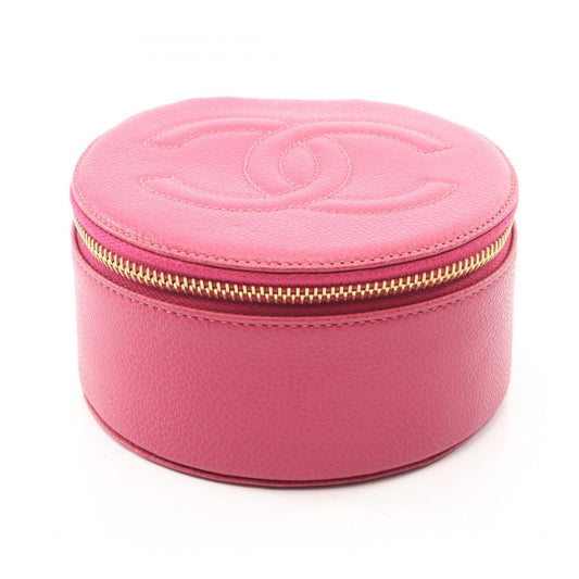 Chanel CC Logo Case Magenta Caviar Leather