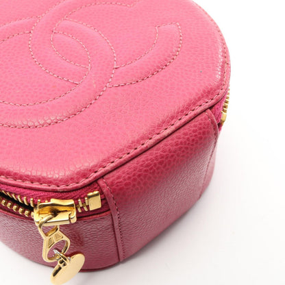 Chanel CC Logo Case Magenta Caviar Leather — view 8