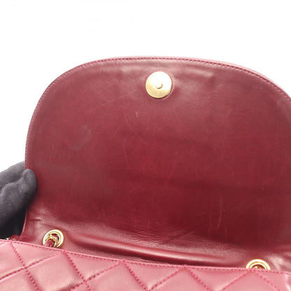 Chanel Shoulder Bag Quilted Wine Red Lambskin Diamond Stitch CC Logo Chain — view 8