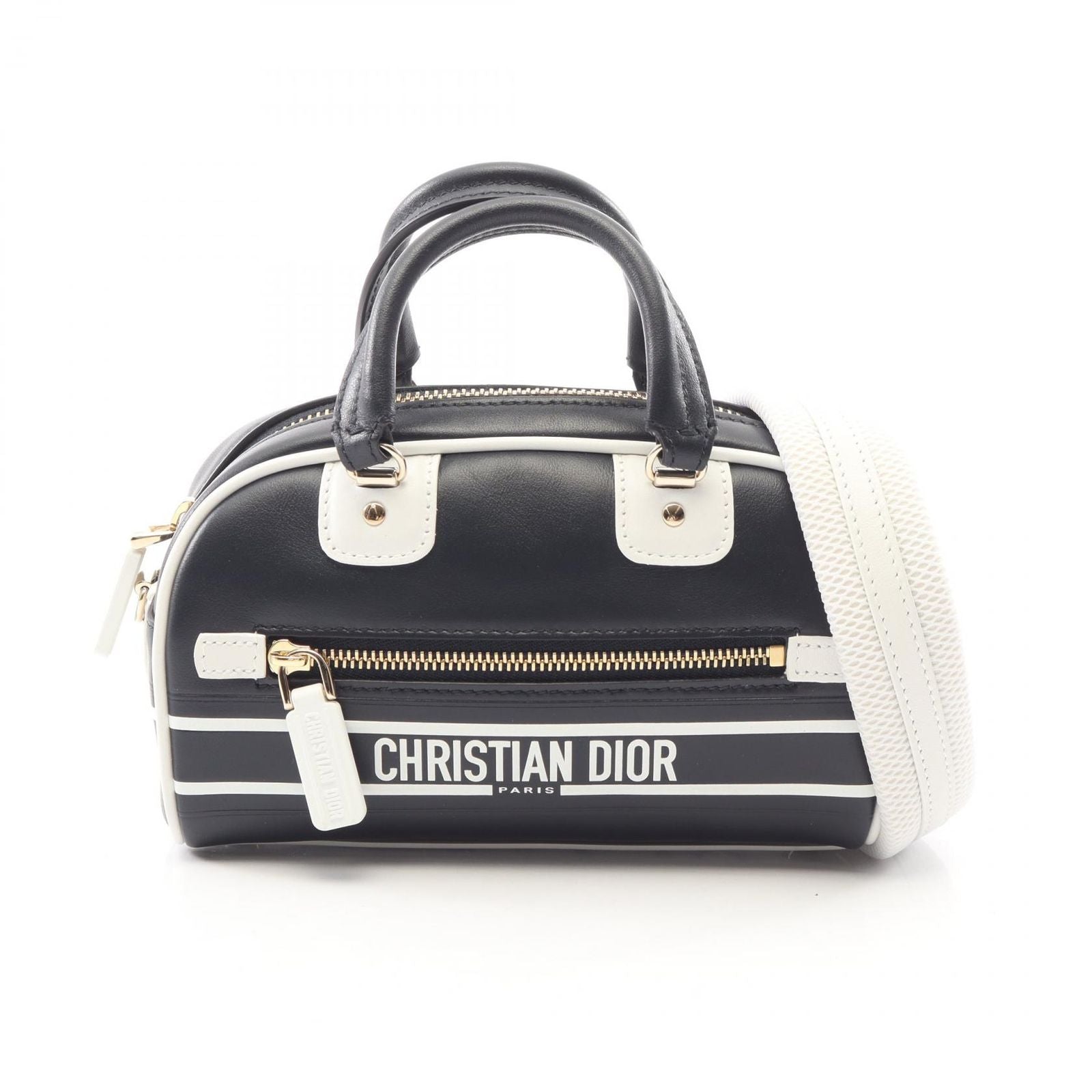 Dior Vibe Mini Bow Sling Bag 2-Way Black White Leather