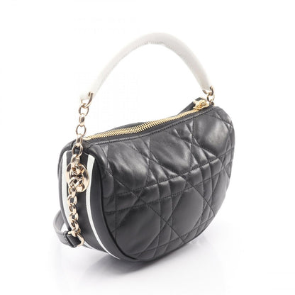 Dior Shoulder Bag Vibe Cannage 2-Way Black White Leather — view 2