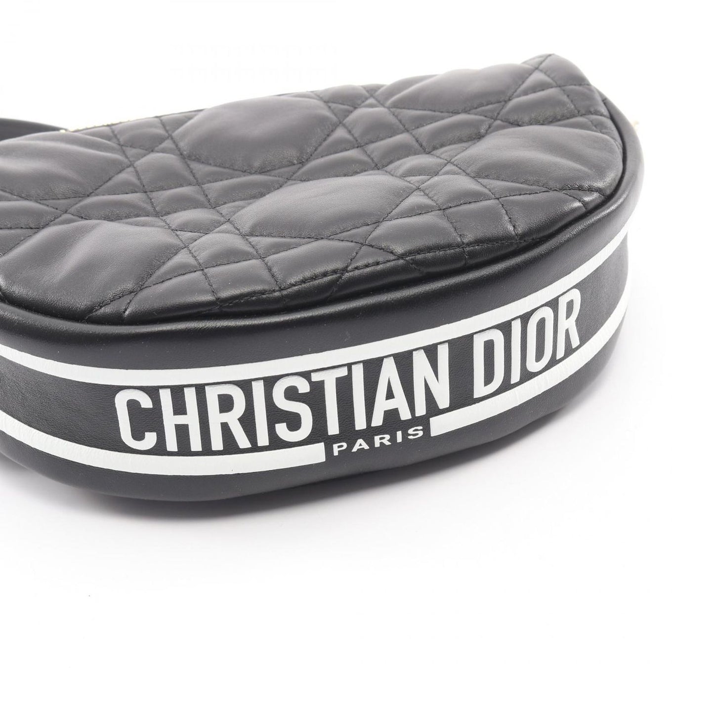 Dior Shoulder Bag Vibe Cannage 2-Way Black White Leather — view 7