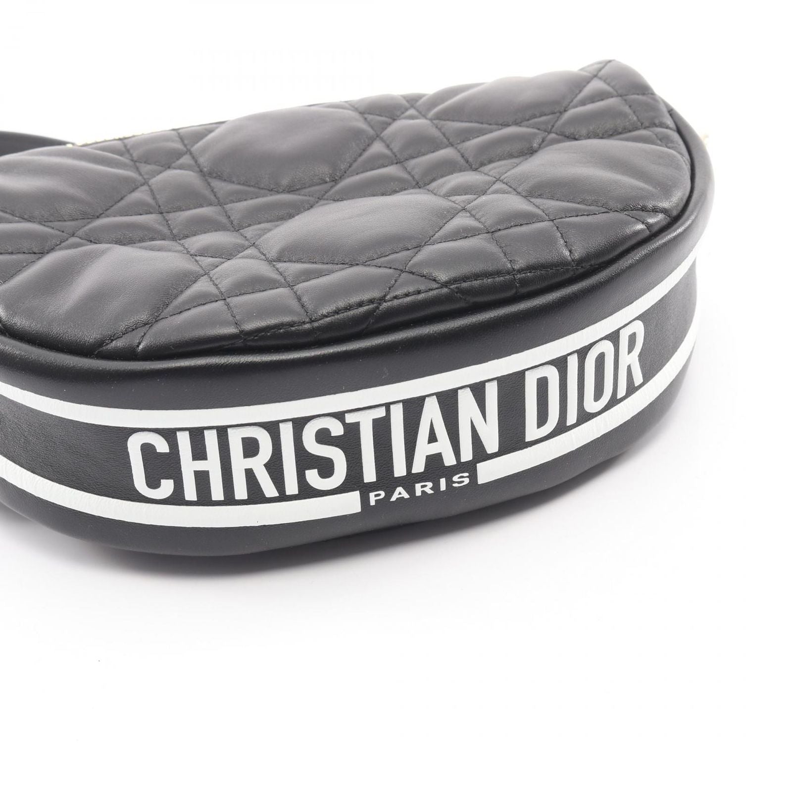 Dior Shoulder Bag Vibe Cannage 2-Way Black White Leather — view 7