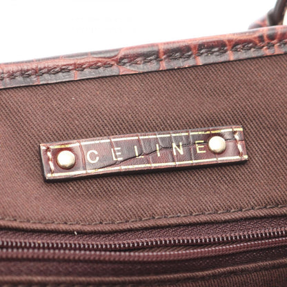 Celine Handbag Macadam Pink Beige Canvas Leather Tote — view 4