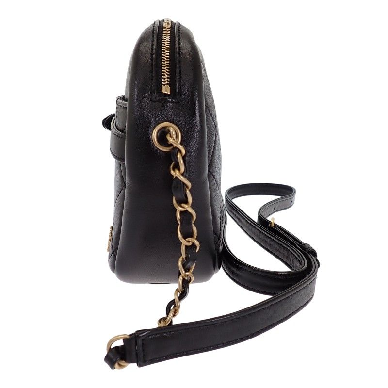 Chanel Camera Bag Lambskin Leather Quilted CC Logo Black Vintage Gold Mini Party — view 3