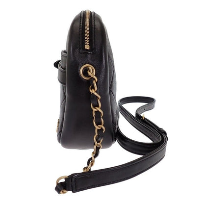 Chanel Camera Bag Lambskin Leather Quilted CC Logo Black Vintage Gold Mini Party — view 3