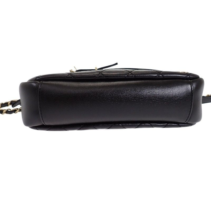 Chanel Camera Bag Lambskin Leather Quilted CC Logo Black Vintage Gold Mini Party — view 6