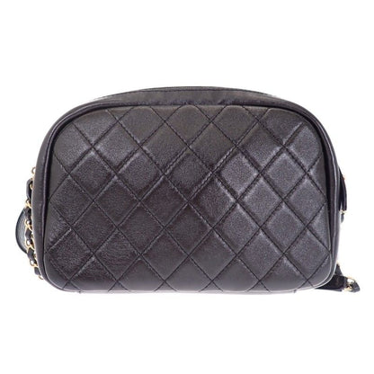 Chanel Camera Bag Lambskin Leather Quilted CC Logo Black Vintage Gold Mini Party — view 4