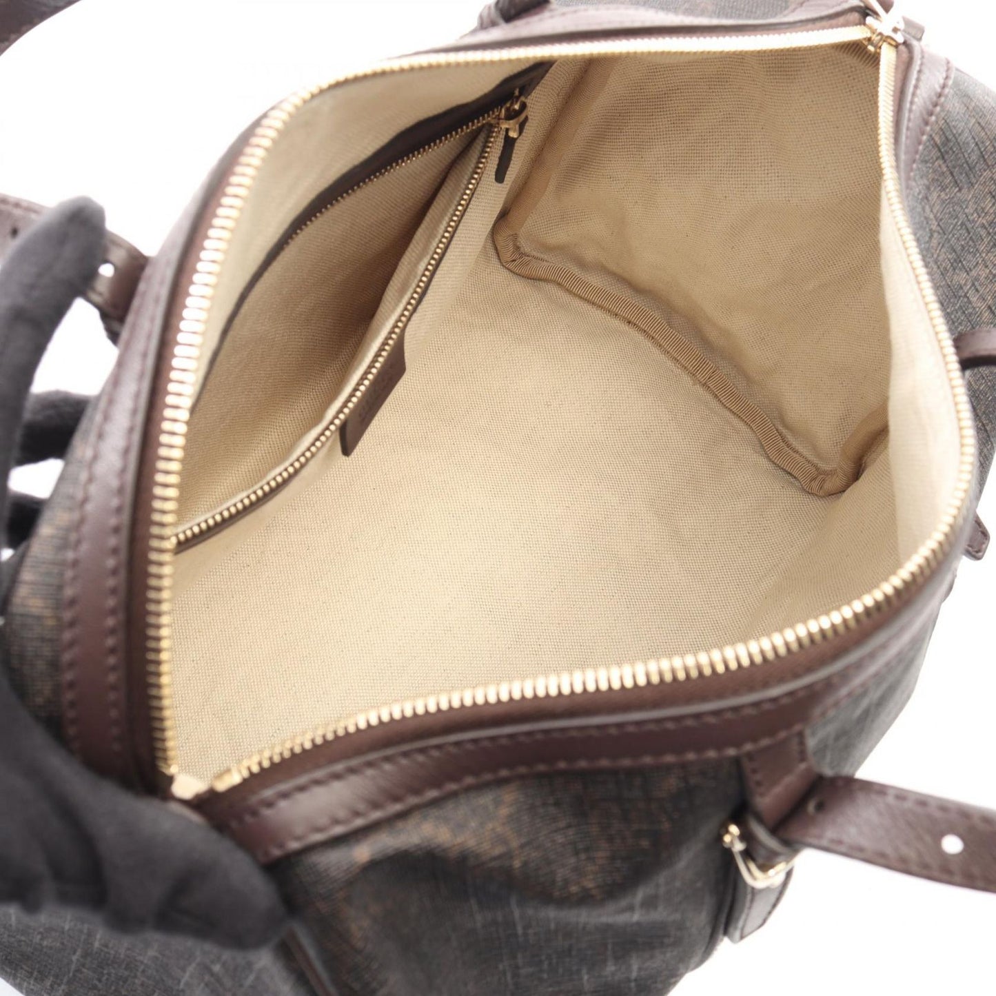 Gucci Handbag GG Supreme 2-Way Dark Brown Canvas Leather — view 3