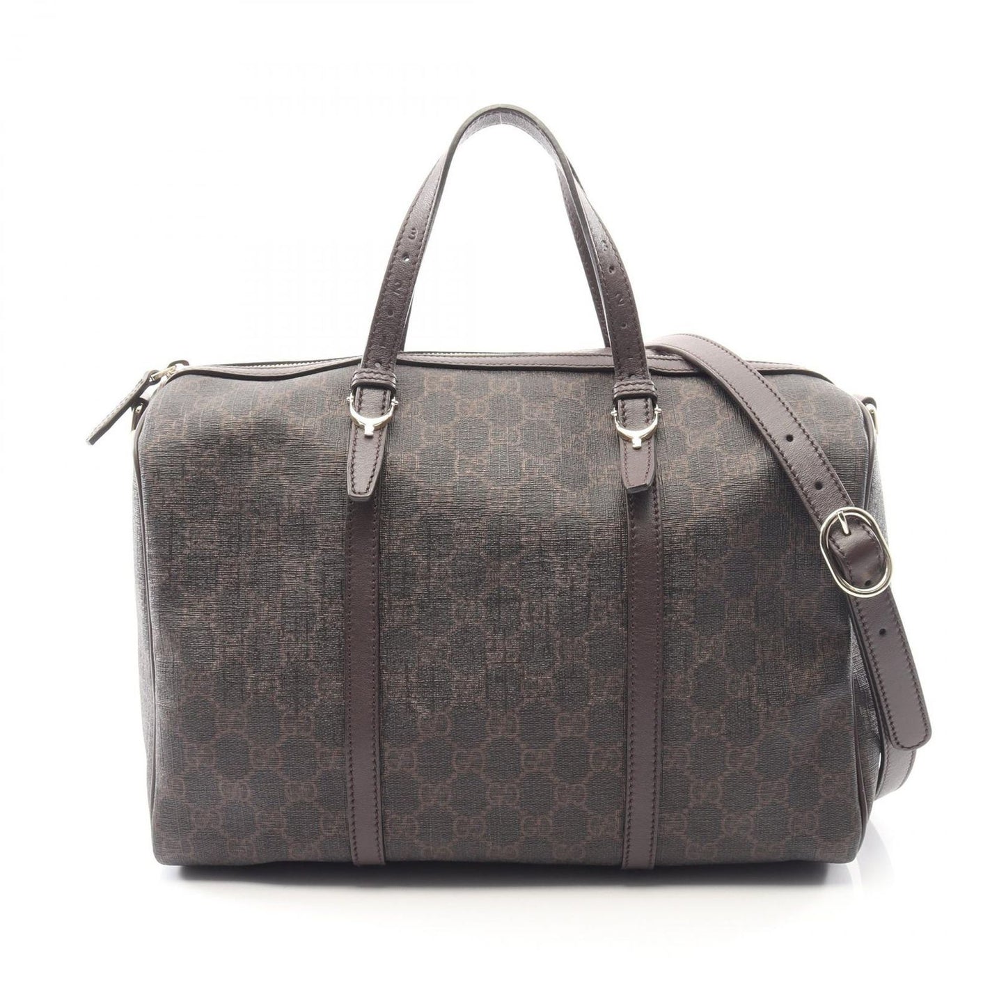 Gucci Handbag GG Supreme 2-Way Dark Brown Canvas Leather