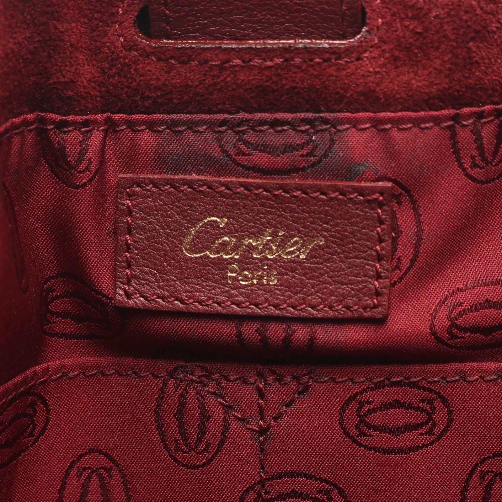 Cartier Shoulder Bag Must Have Line Bordeaux Leather — view 4