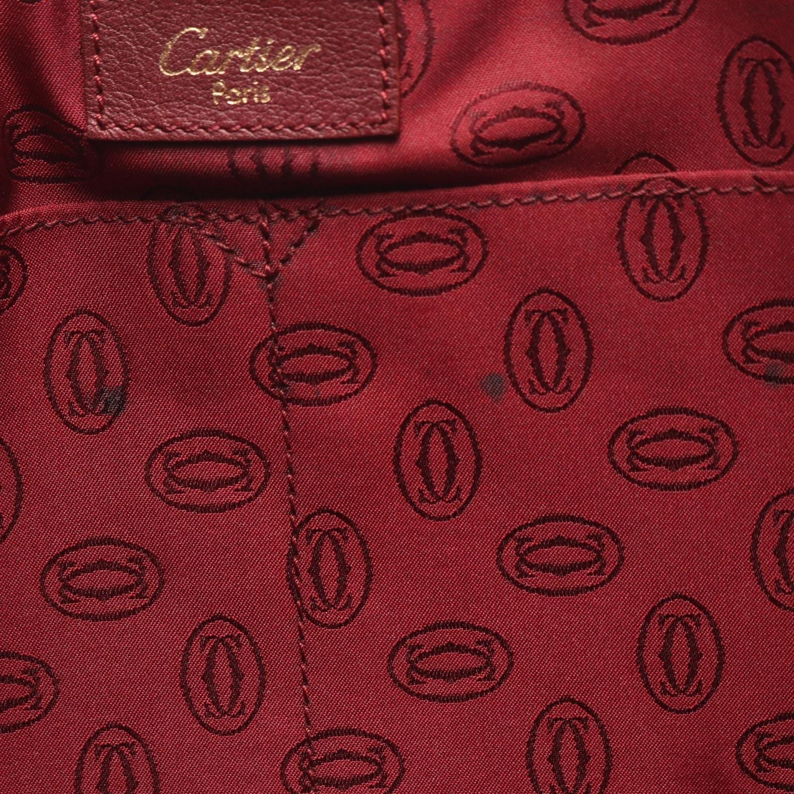 Cartier Shoulder Bag Must Have Line Bordeaux Leather — view 5