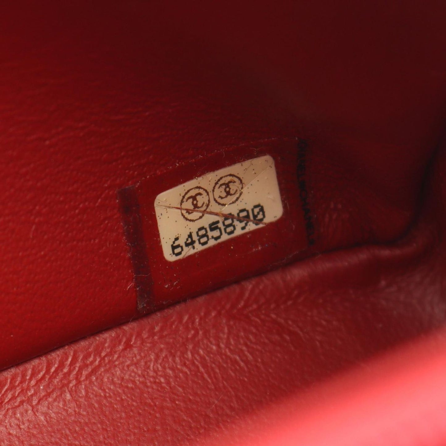 Chanel Shoulder Bag CC Logo Perforated Beige Red Leather Turnlock — view 5
