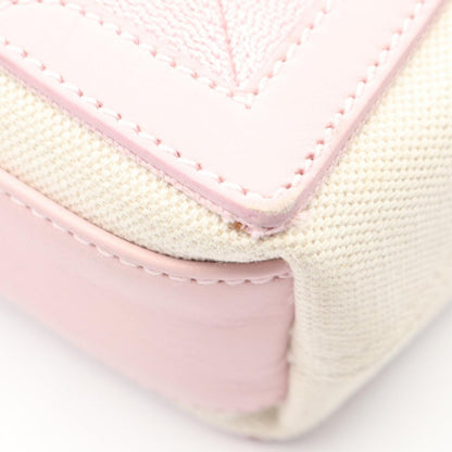 Balenciaga Handbag Navy Cabas XS 2-Way White Pink Canvas Leather — view 7