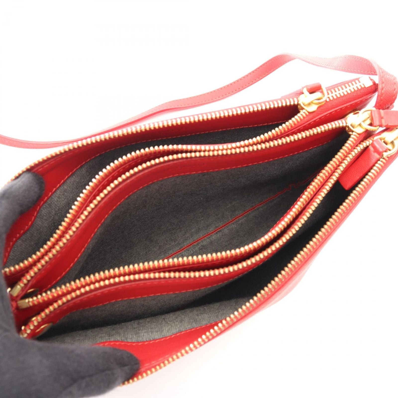 Celine Shoulder Bag Trio Large Red Leather — view 3