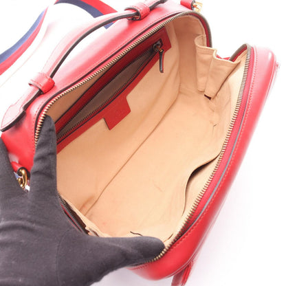 Gucci Handbag GG Marmont Top Handle Bag 2-Way Red Leather Shoulder — view 3