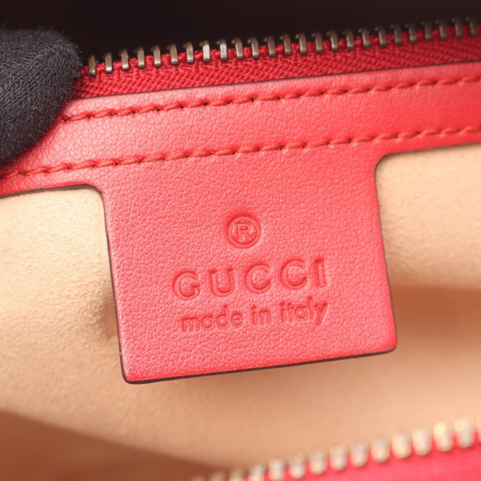 Gucci Handbag GG Marmont Top Handle Bag 2-Way Red Leather Shoulder — view 4