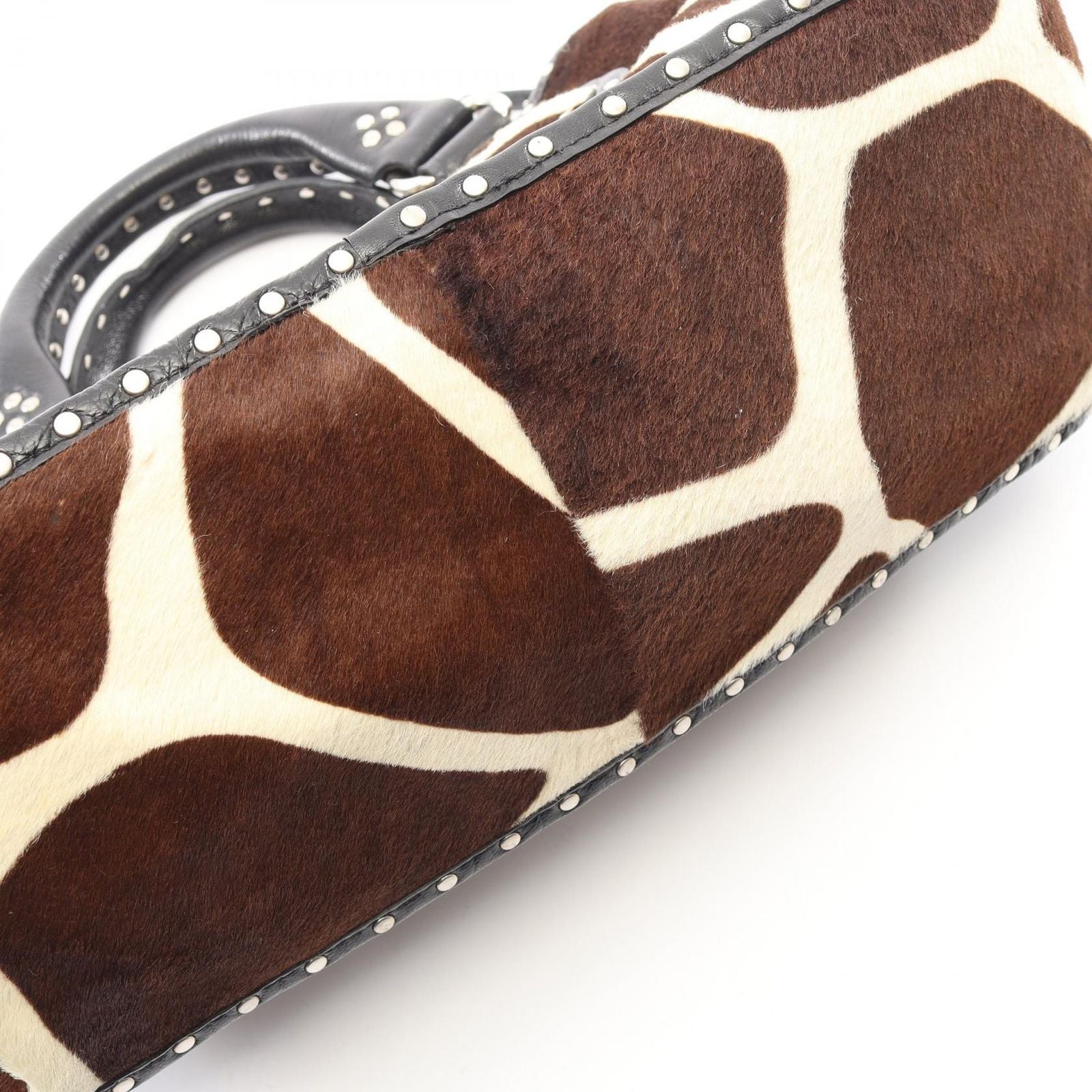 Celine Handbag Boogie Bag Brown Beige Black Leather — view 8