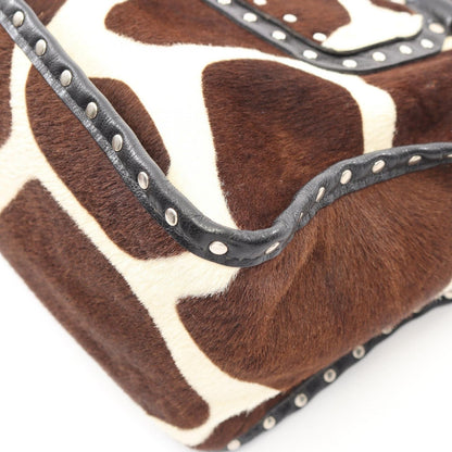 Celine Handbag Boogie Bag Brown Beige Black Leather — view 7