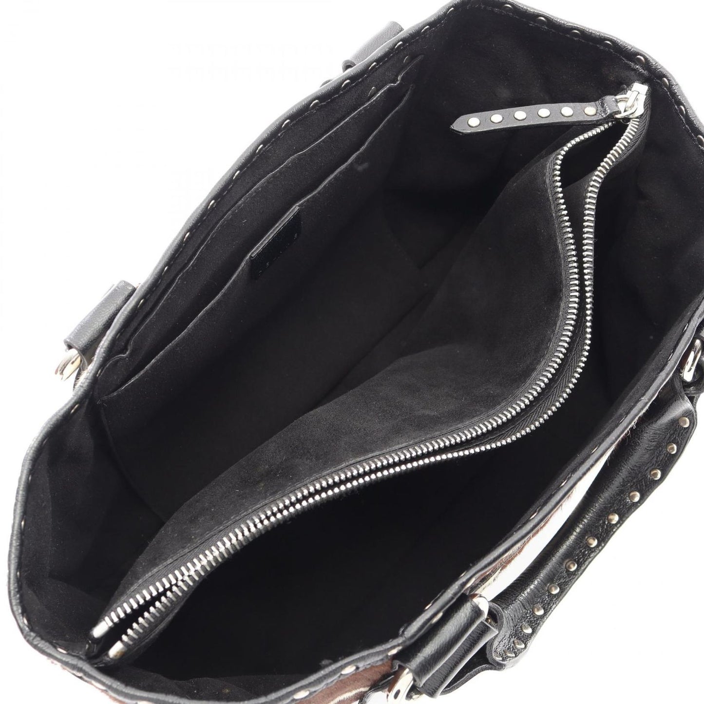 Celine Handbag Boogie Bag Brown Beige Black Leather — view 3