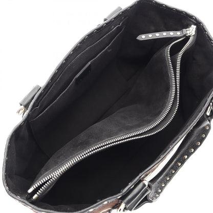 Celine Handbag Boogie Bag Brown Beige Black Leather — view 3