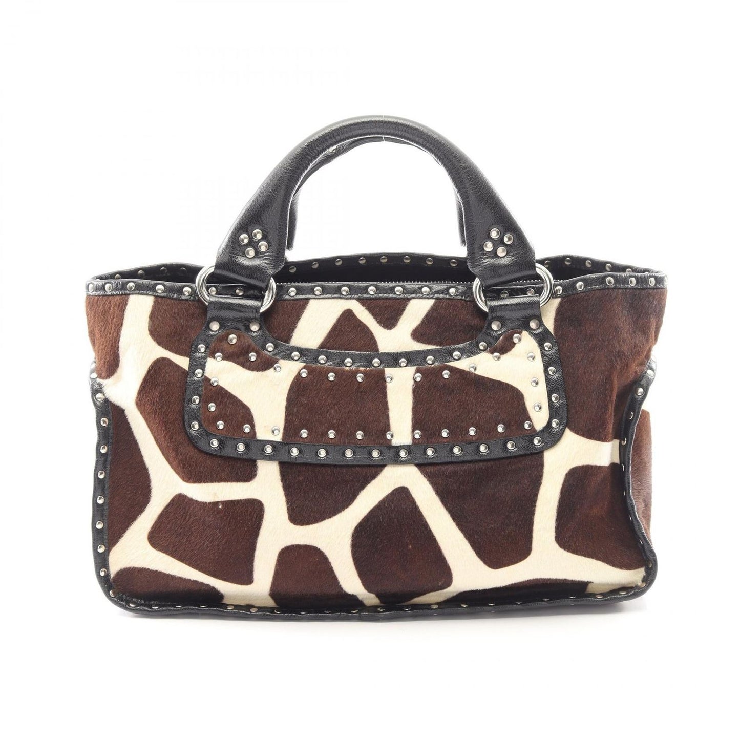 Celine Handbag Boogie Bag Brown Beige Black Leather