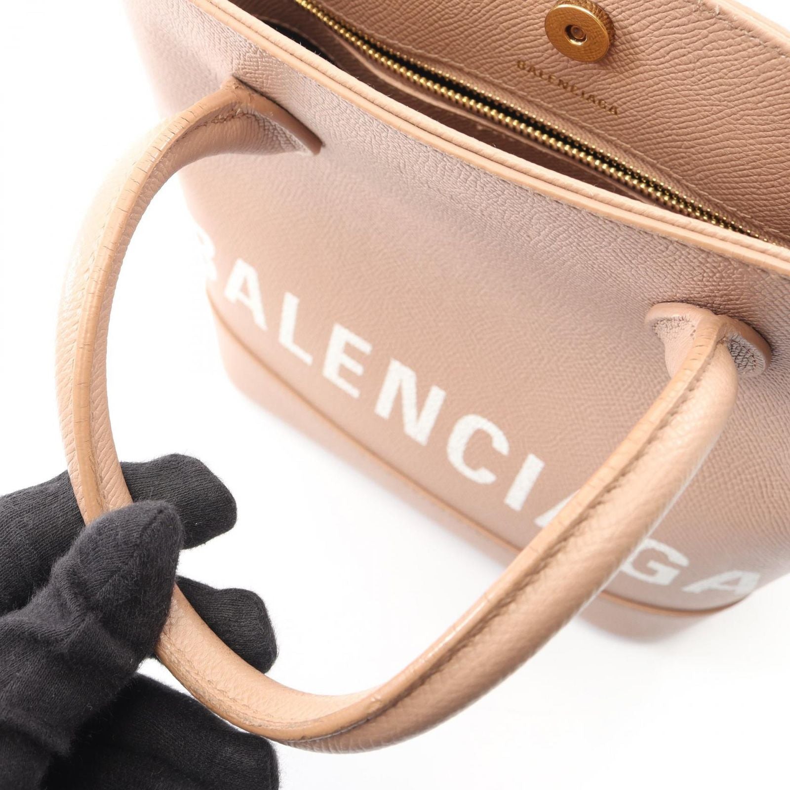 Balenciaga Handbag Ville XXS 2-Way Pink Beige Leather — view 6