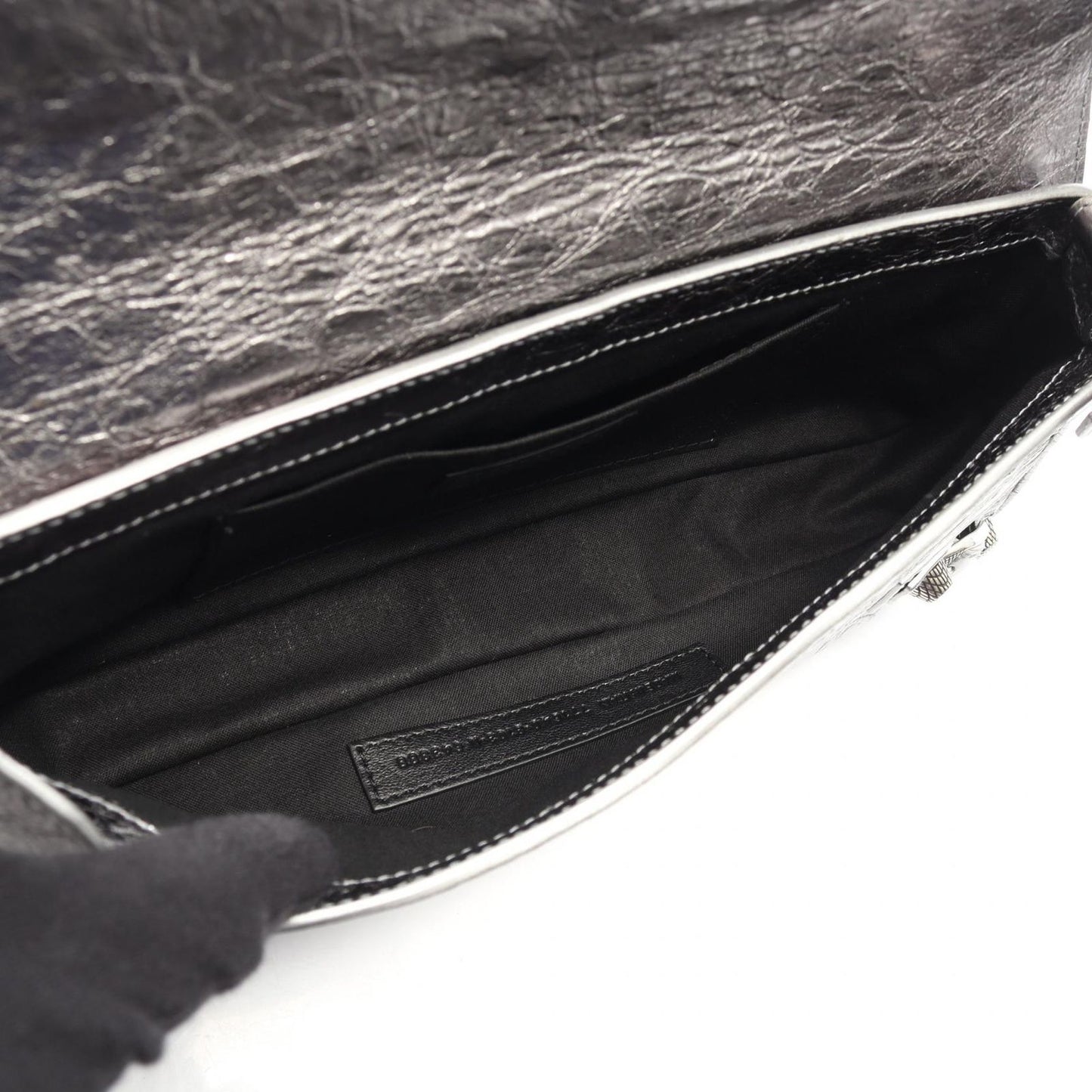 Balenciaga Shoulder Bag Cagole Silver Leather — view 3