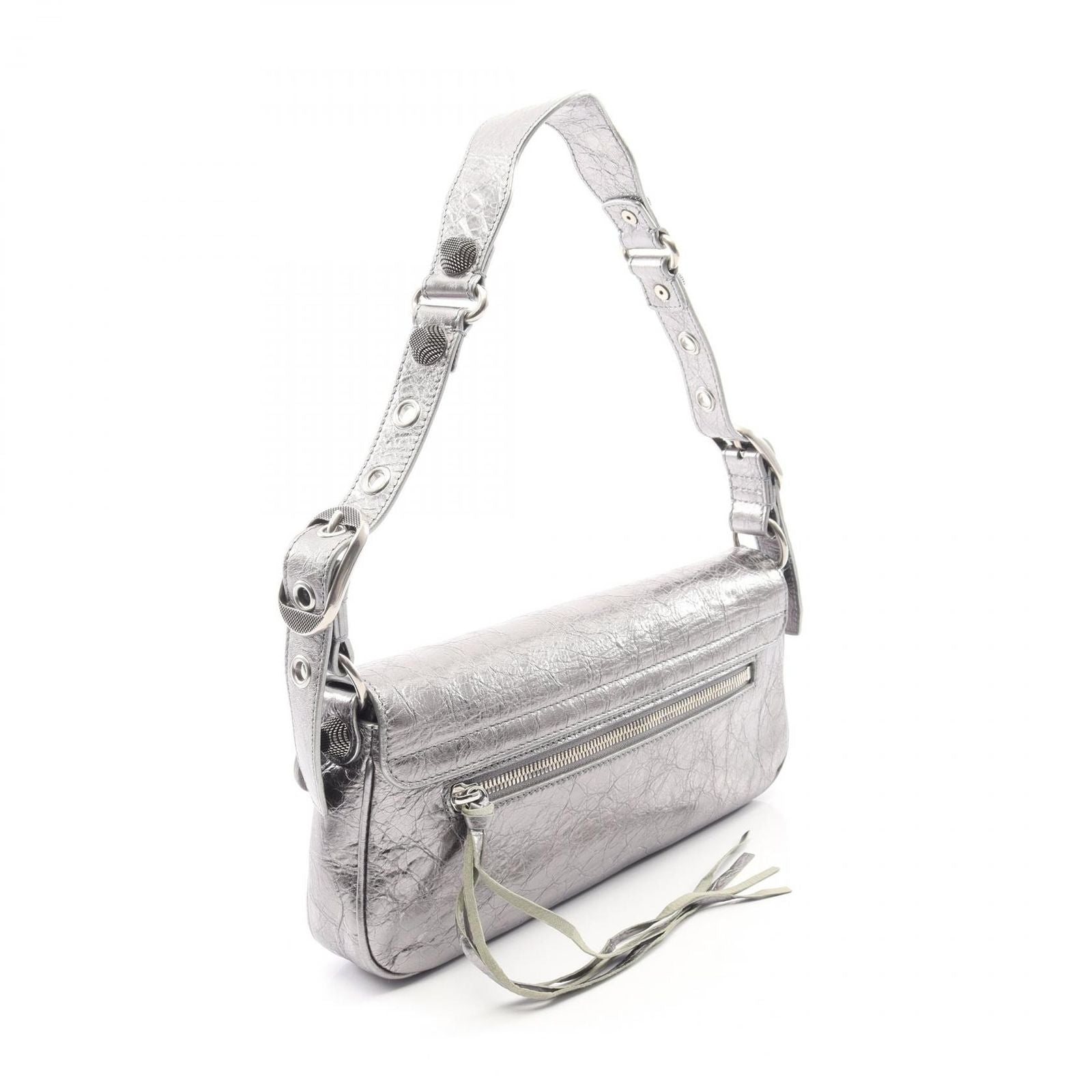 Balenciaga Shoulder Bag Cagole Silver Leather — view 2