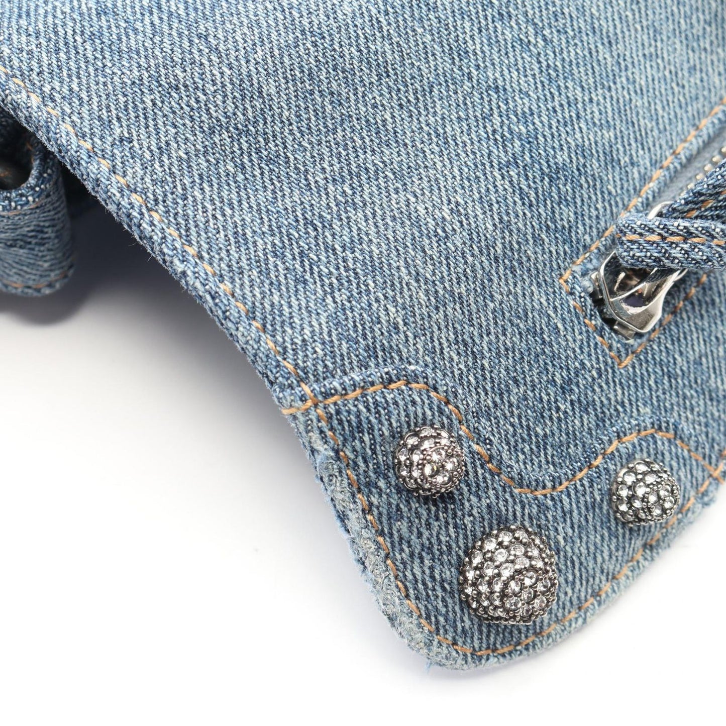 Balenciaga Shoulder Bag Cagole Blue Denim — view 5