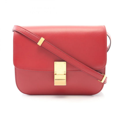 Celine Shoulder Bag Classic Box Red Leather