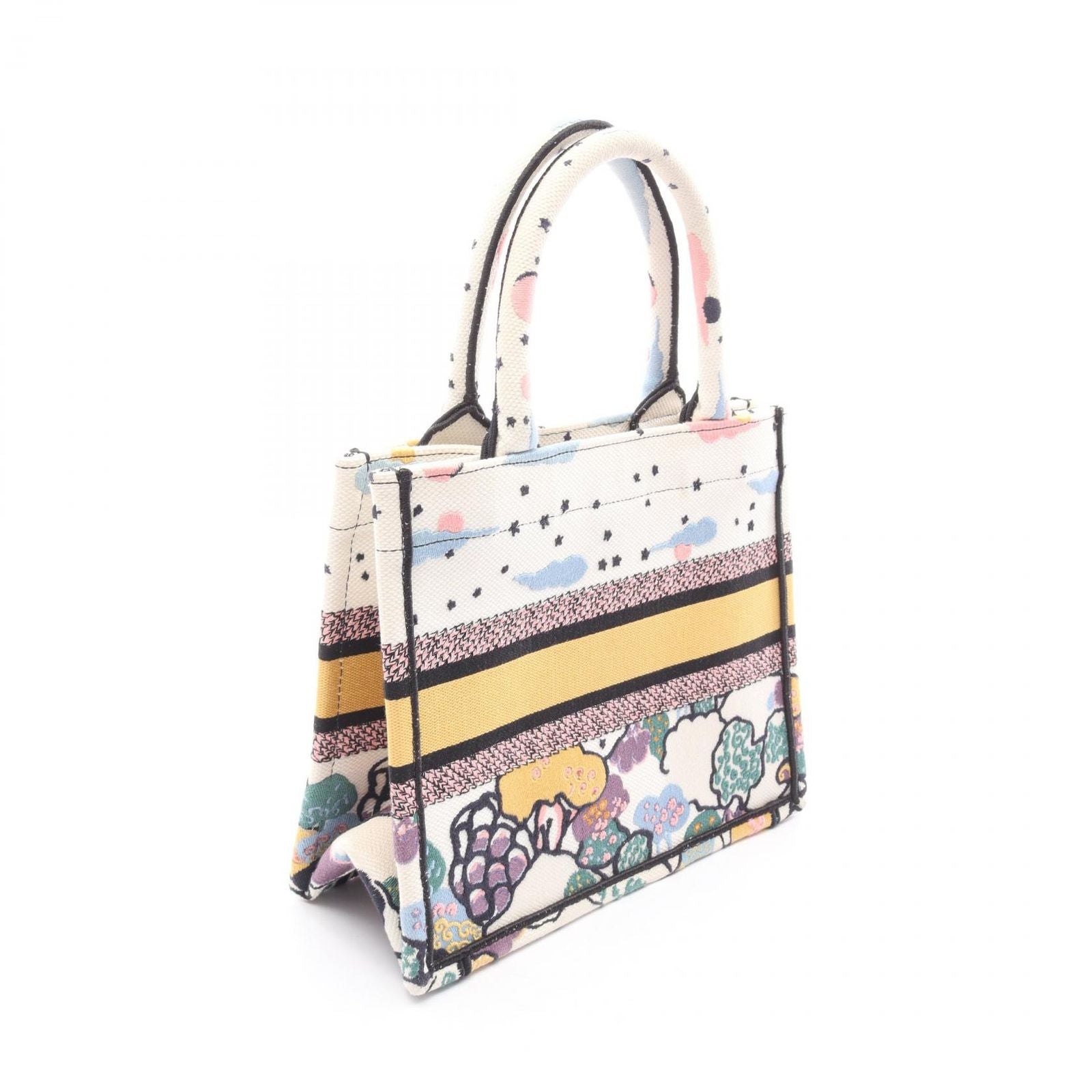 Dior Tote Book Small Ivory Yellow Pink Canvas — view 2