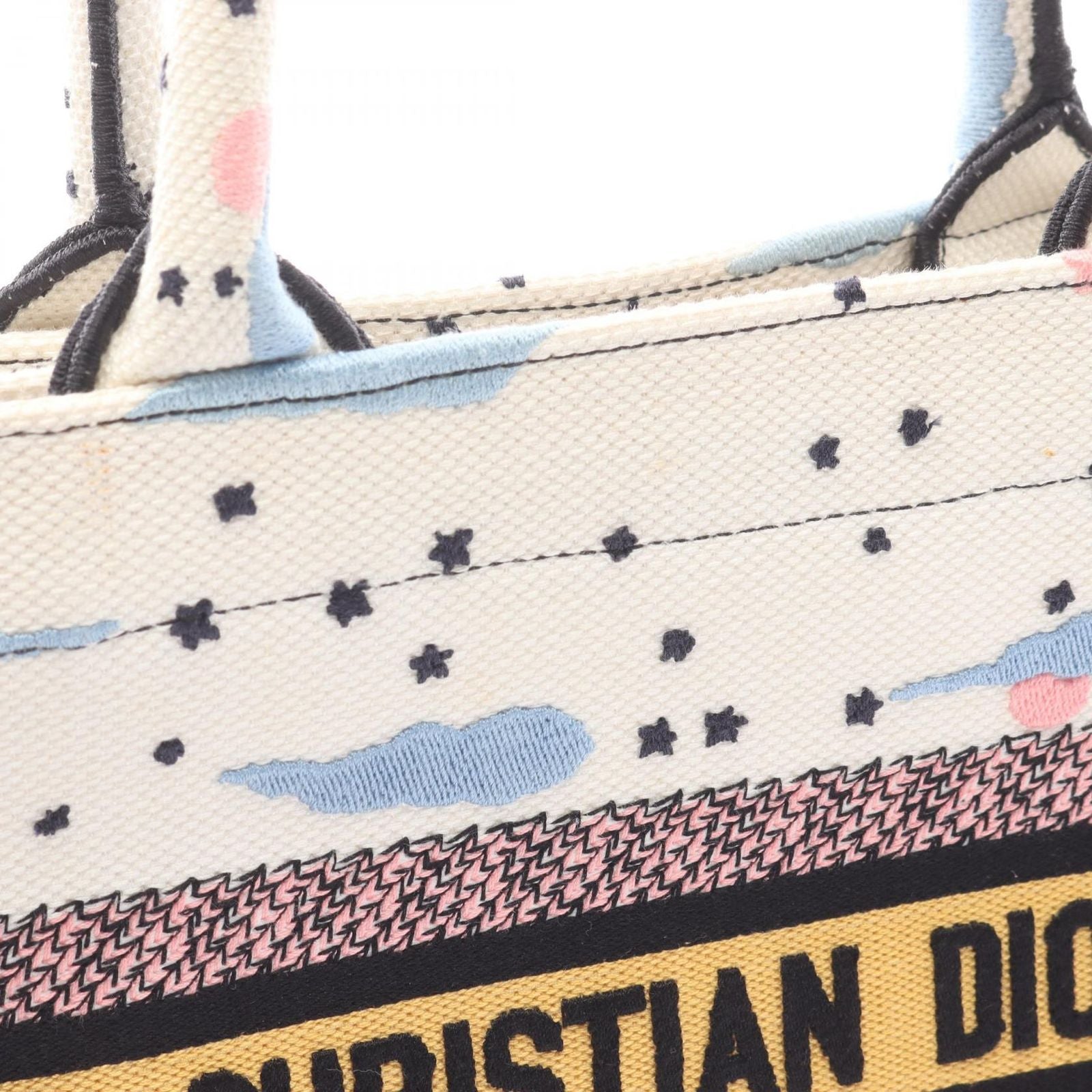Dior Tote Book Small Ivory Yellow Pink Canvas — view 9