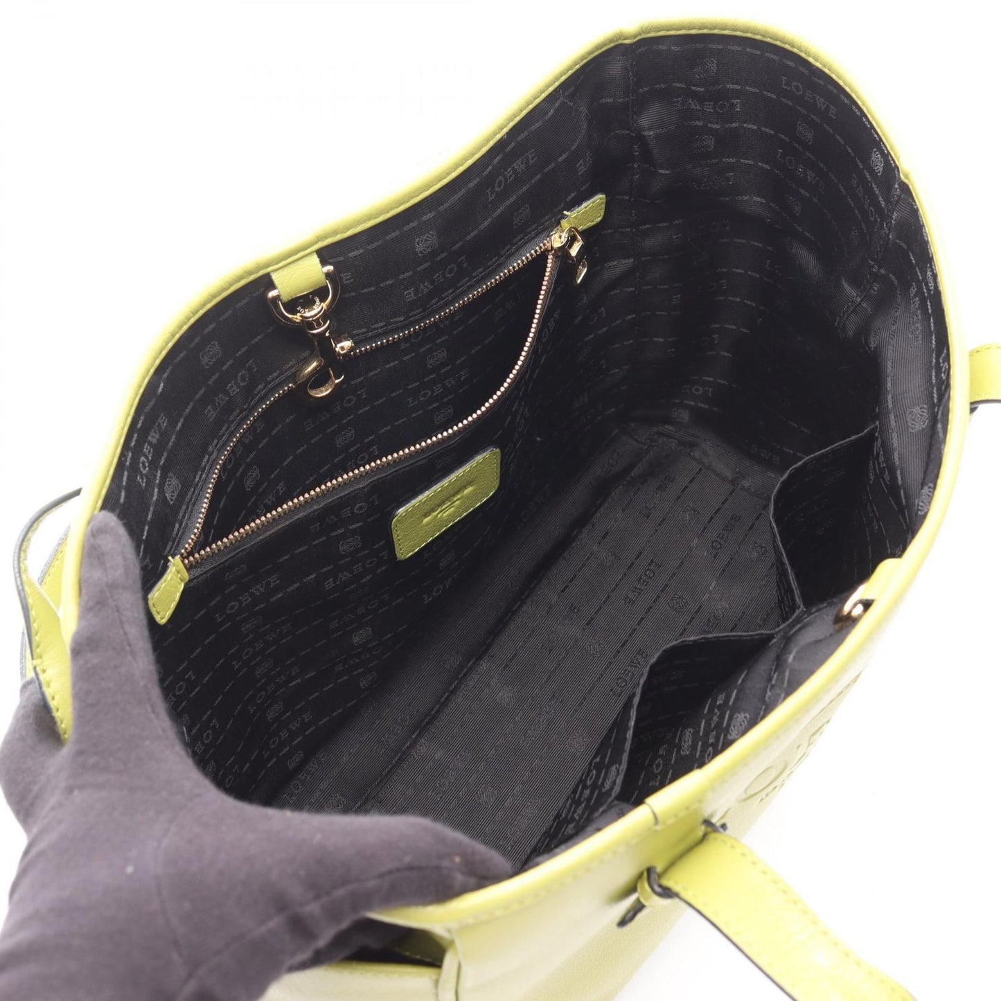 Loewe Tote Heritage Small Lime Green Leather — view 3