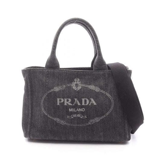 Prada Tote Canapa 2-Way Black Denim