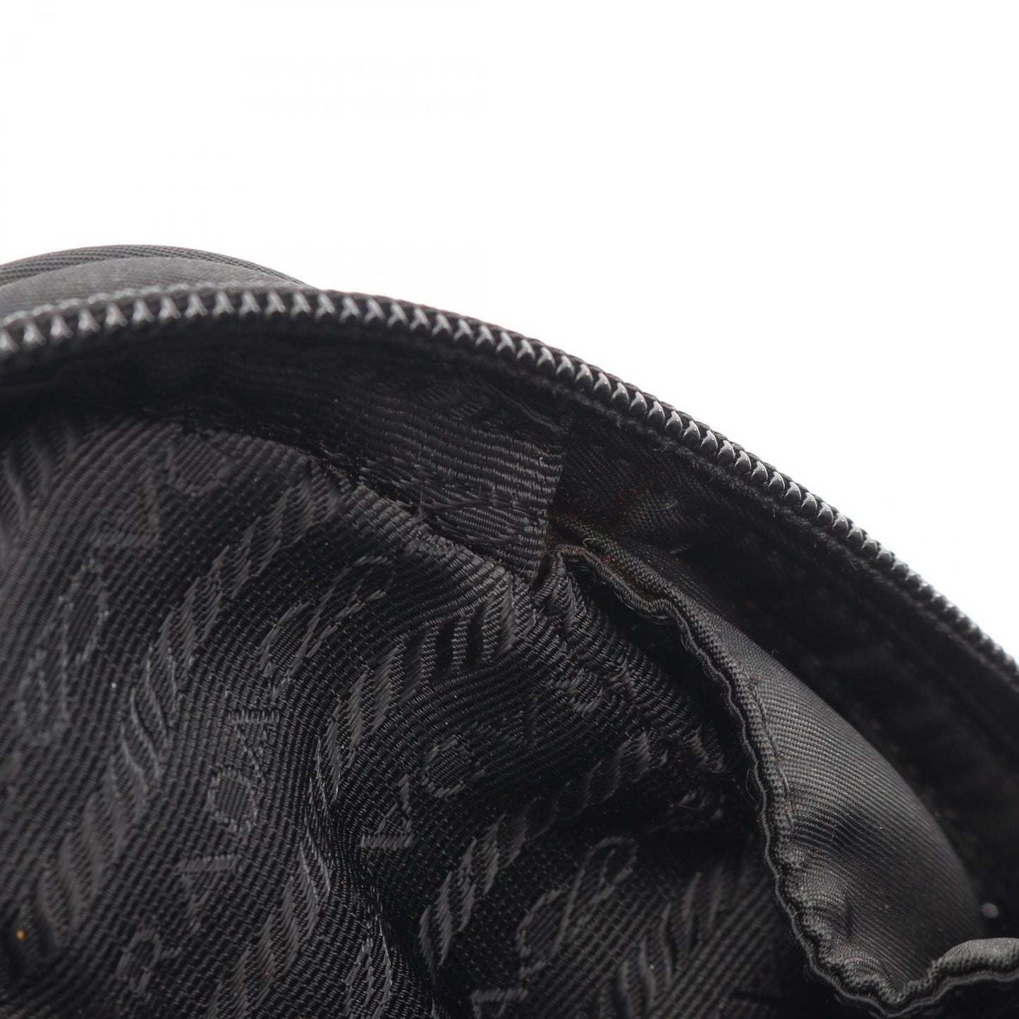 Prada Handbag Black Nylon Leather Line Angle Logo — view 5
