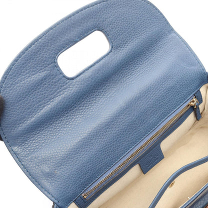 Gucci Handbag New Bamboo 2-Way Blue Leather Hand — view 5