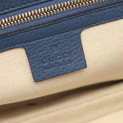 Gucci Handbag New Bamboo 2-Way Blue Leather Hand — view 4