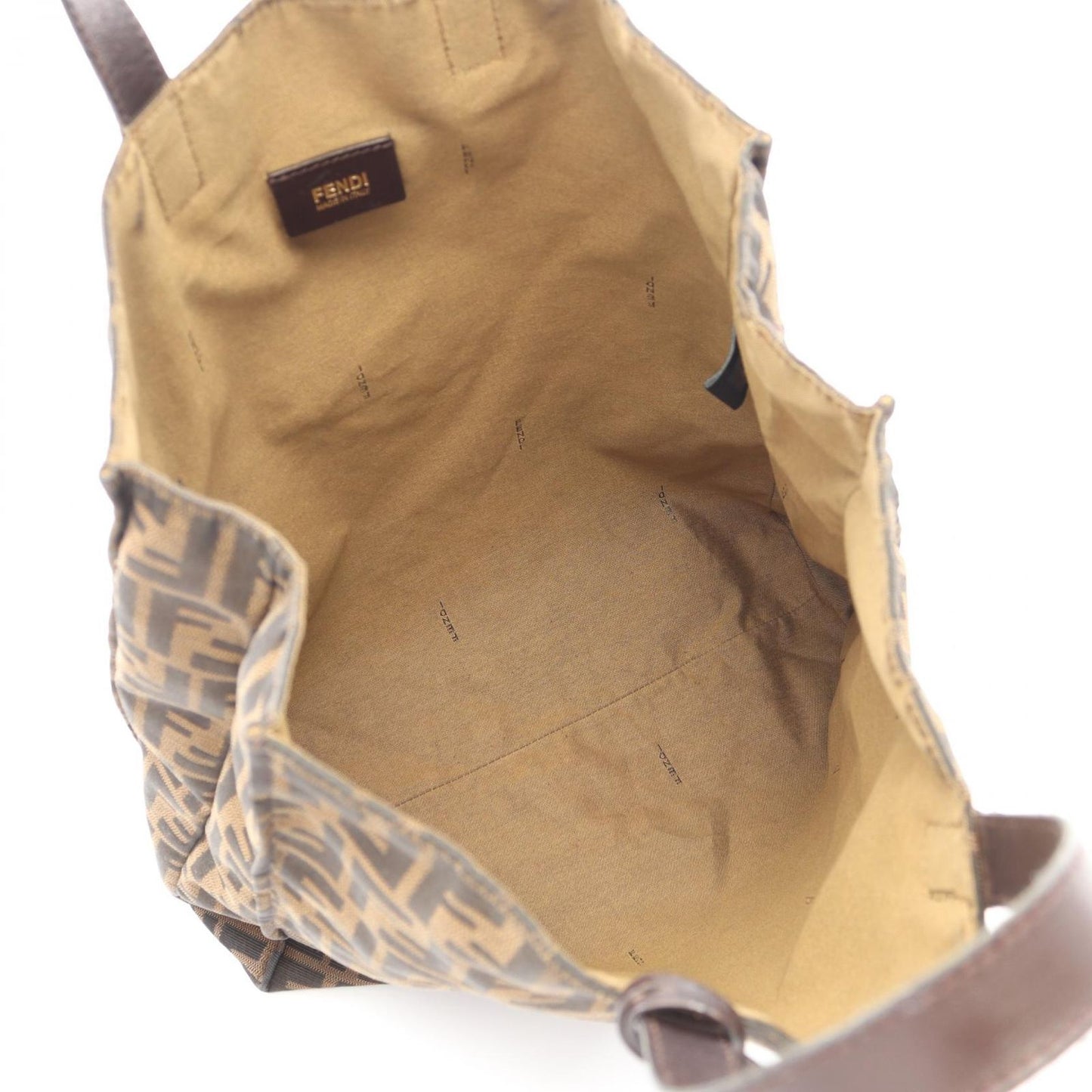 Fendi Tote Zucca Brown Canvas Leather — view 3