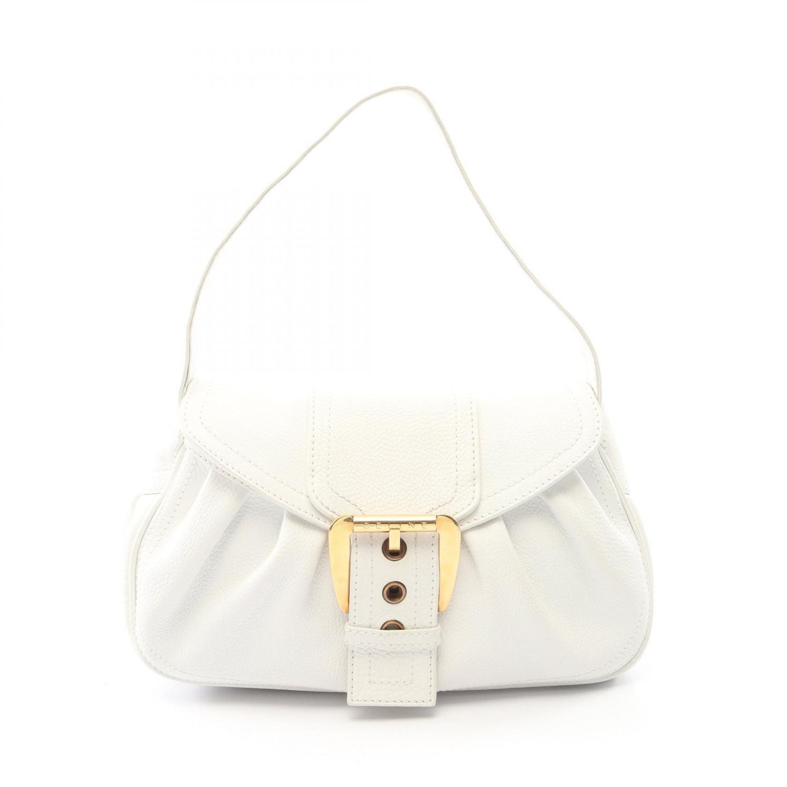 Celine Handbag Chouchette White Leather Large