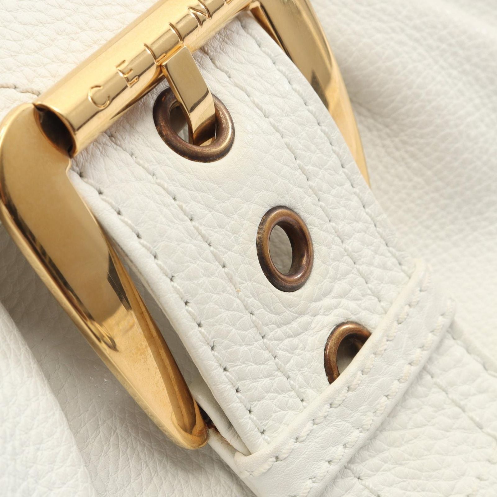 Celine Handbag Chouchette White Leather Large — view 8