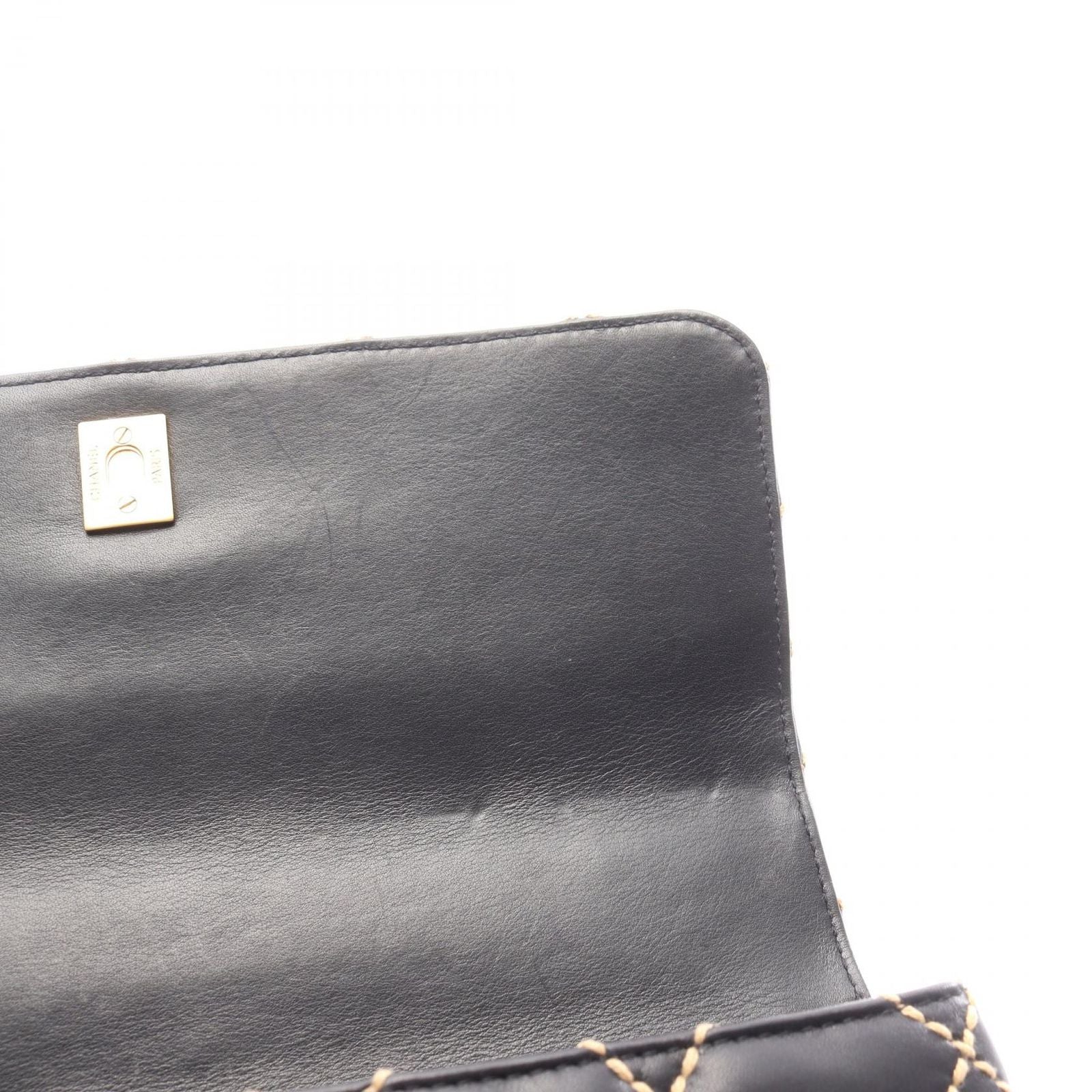 Chanel Handbag Wild Stitch Top Handle Black Leather — view 7