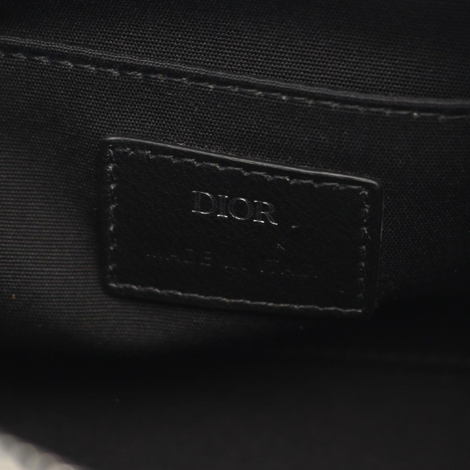 Dior Clutch Rango White Jacquard Navy Canvas Leather Blue Toiletries Case — view 4