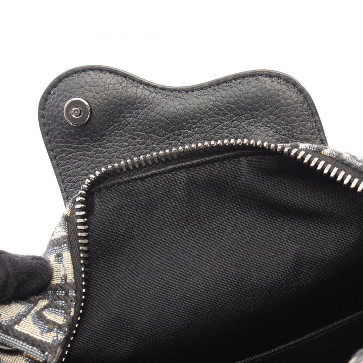 Dior Clutch Rango White Jacquard Navy Canvas Leather Blue Toiletries Case — view 8