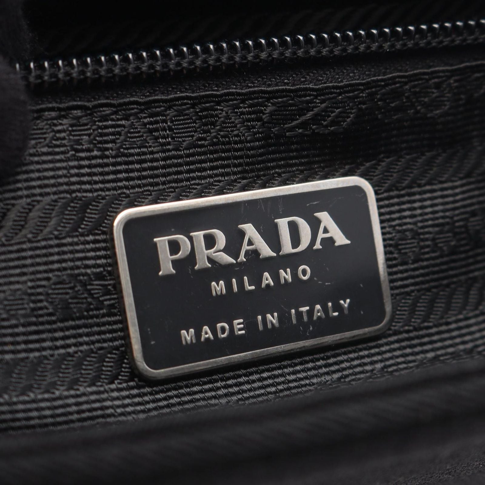 Prada Shoulder Bag Tessuto Swing Plastic Black Nylon Chain — view 4