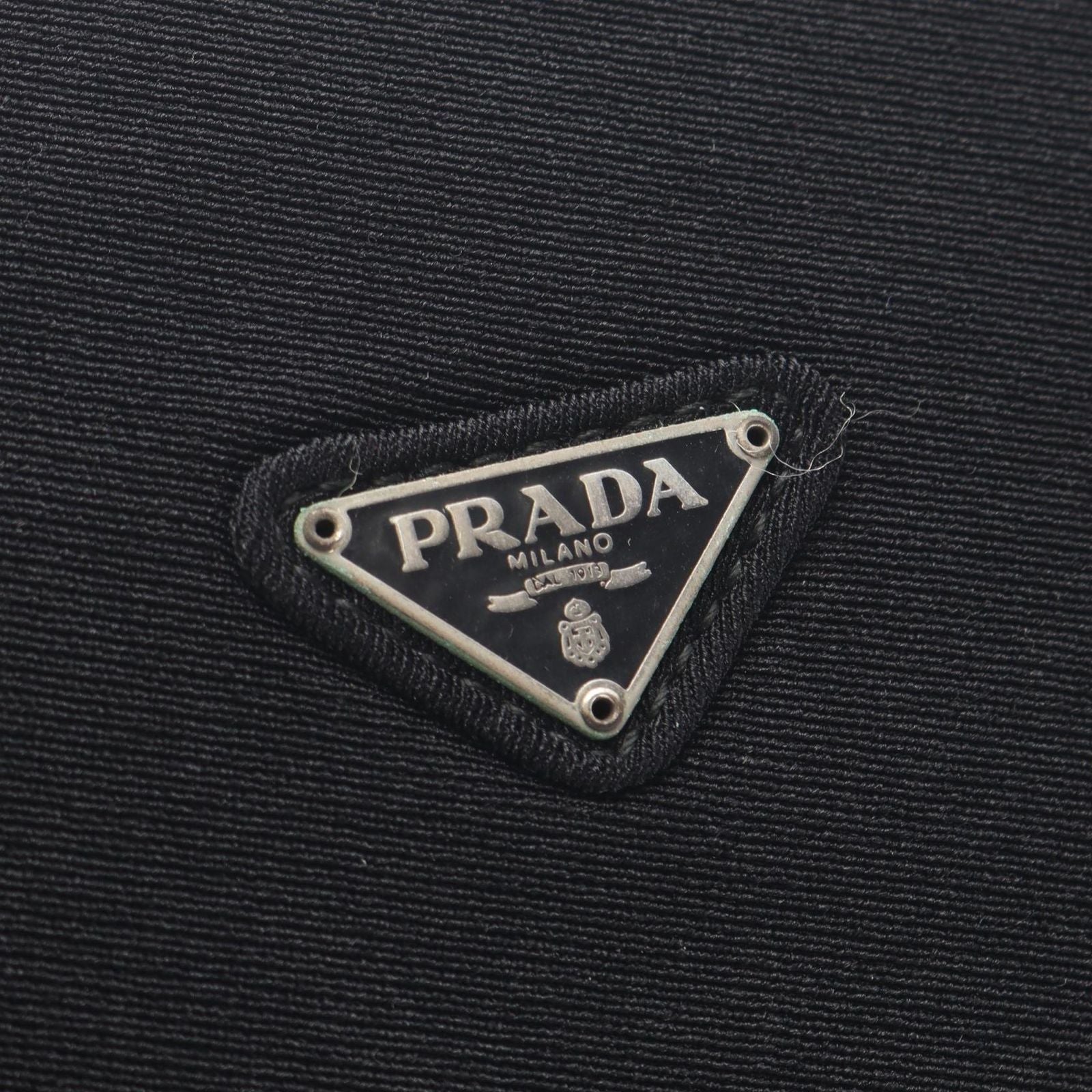 Prada Shoulder Bag Tessuto Swing Plastic Black Nylon Chain — view 8