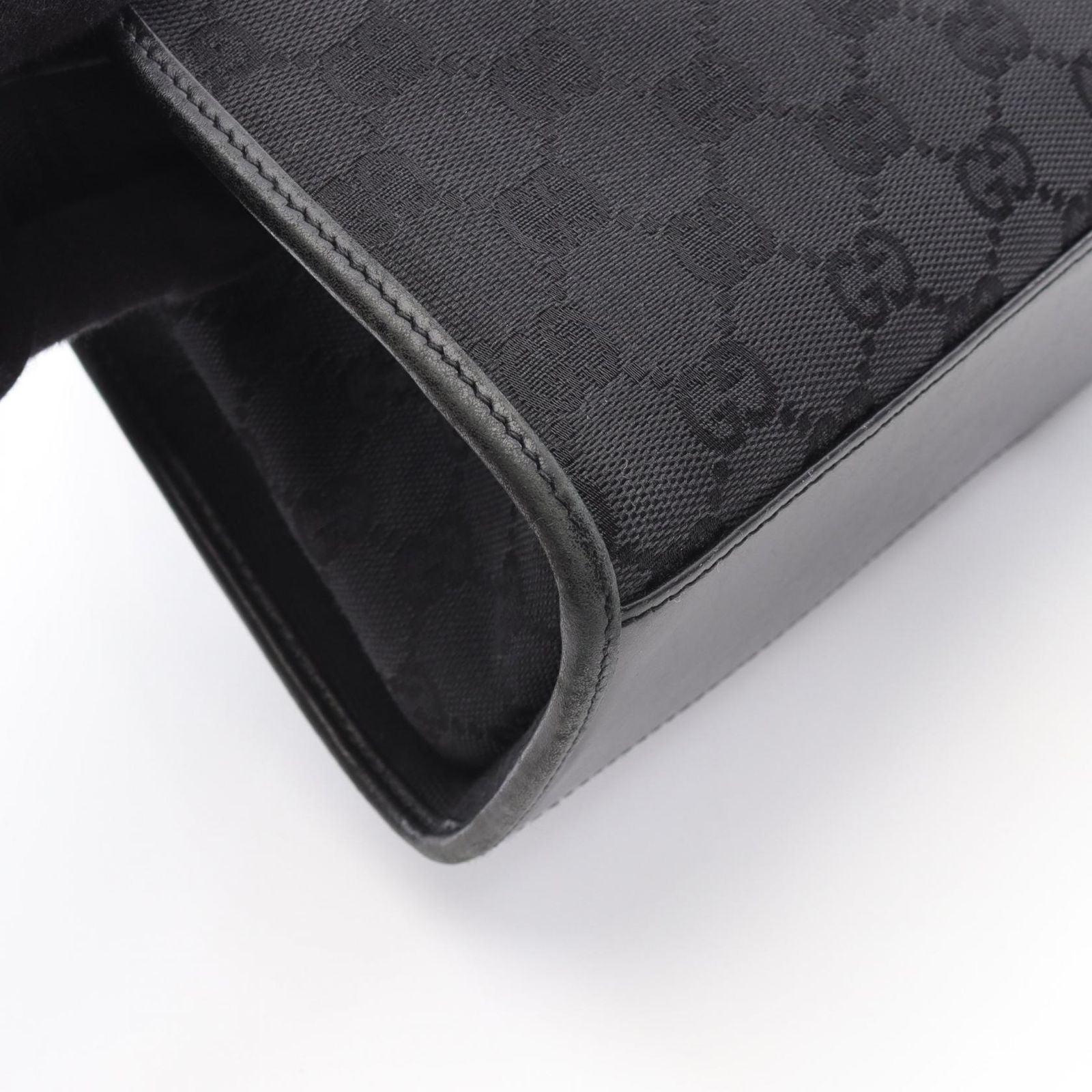 Gucci Shoulder Bag Jackie GG Canvas Black Hand — view 9
