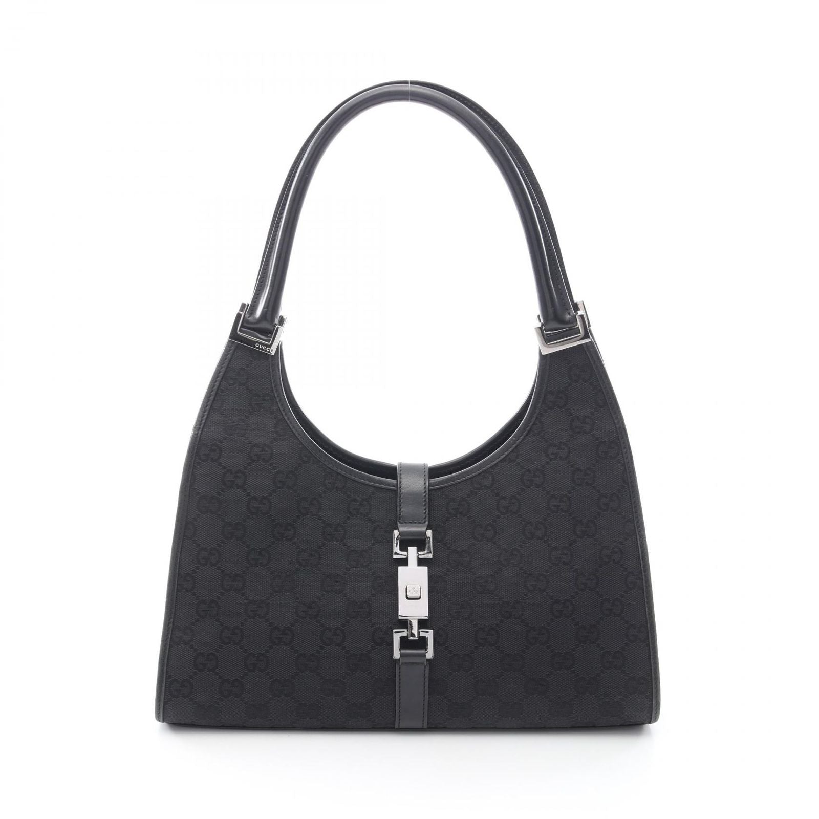 Gucci Shoulder Bag Jackie GG Canvas Black Hand